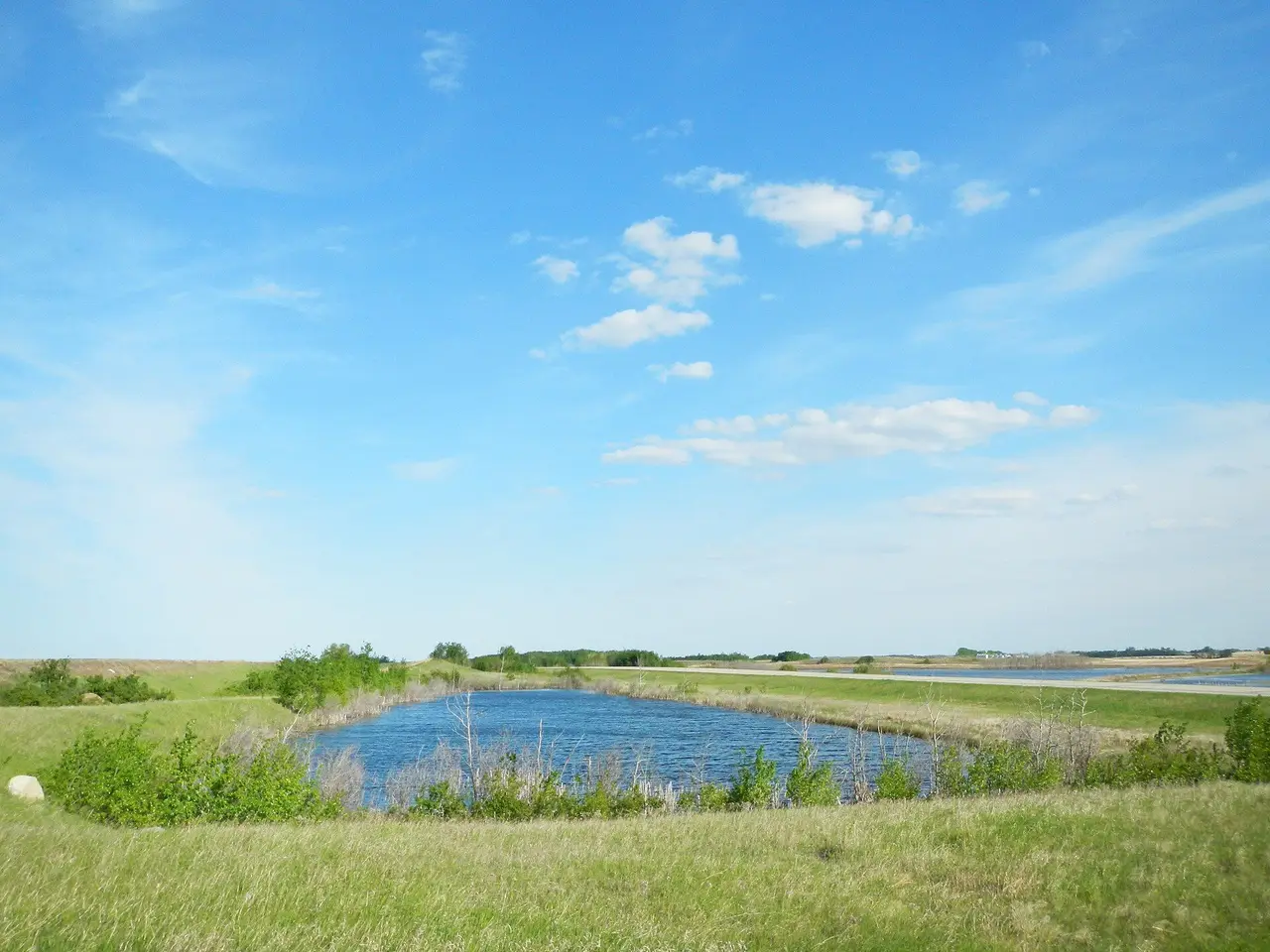 Prairie slough near the highway, 2013